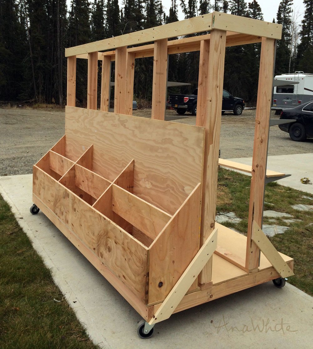Ana White | Ultimate Lumber and Plywood Storage Cart - DIY ...